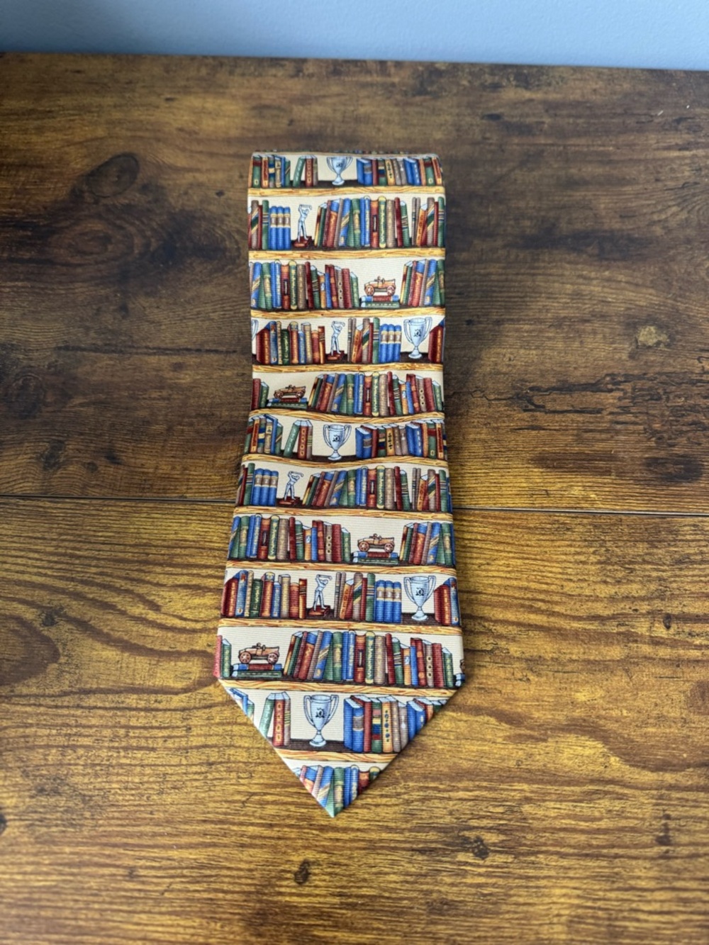 Alynn Library Bookshelf Silk Tie Librarian Teacher Book Lover Gift USA
